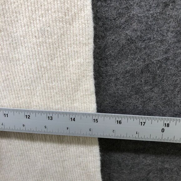 J. Crew Ribbed Scarf Super Soft Yarn Beige Ivory Wool Alpaca Blend Rectangle - Picture 6 of 9